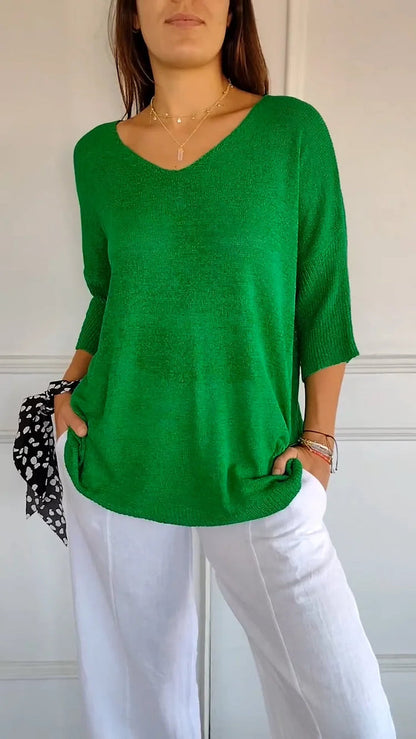 Ronja - Bequemes gestricktes Tank Top mit V-Ausschnitt