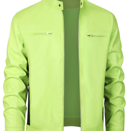 Ruben | Stylische PU-Lederjacke mit Farbblöcken und Multi-Zip-Design