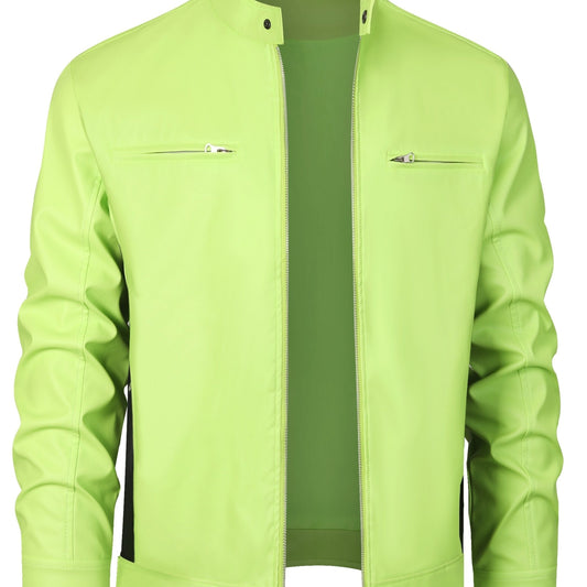 Ruben | Stylische PU-Lederjacke mit Farbblöcken und Multi-Zip-Design