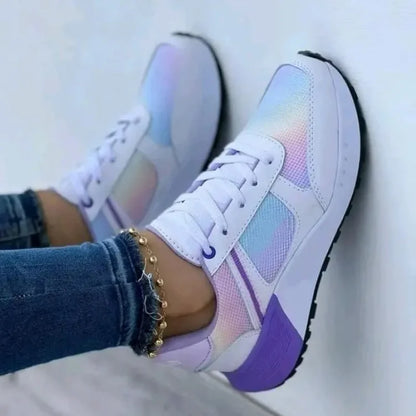 Damen Schuhe Front Lace Wedge Sneakers