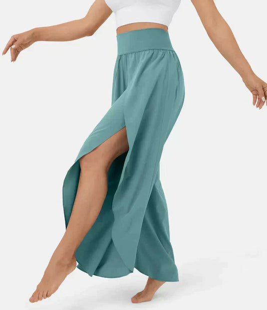 Palazzo-Hose-mit-geteilter-Pfeife-für-Damen