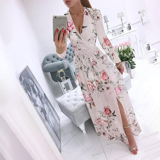 Lorraine - Elegantes langärmeliges Bohème-Kleid