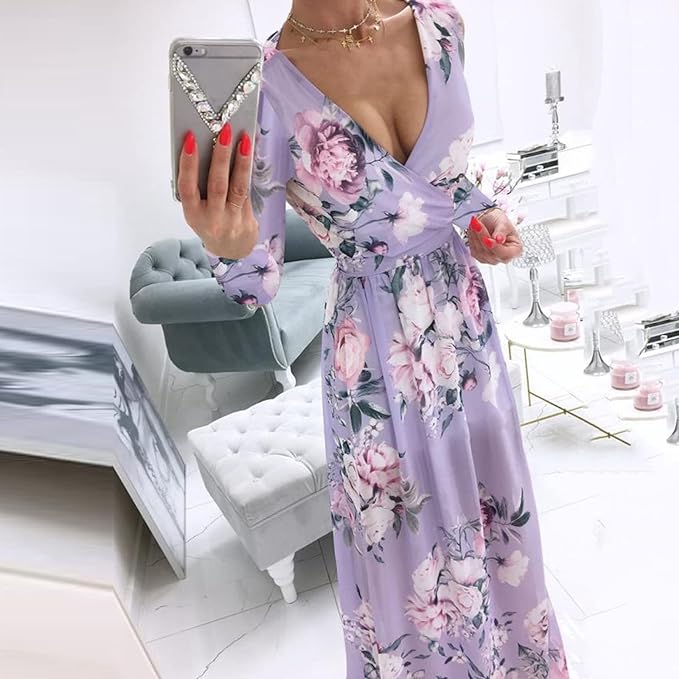 Lorraine - Elegantes langärmeliges Bohème-Kleid
