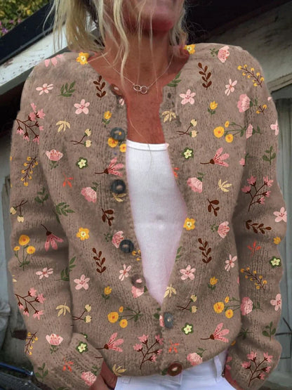 Roselind™ | Strickjacke mit Blumenmuster