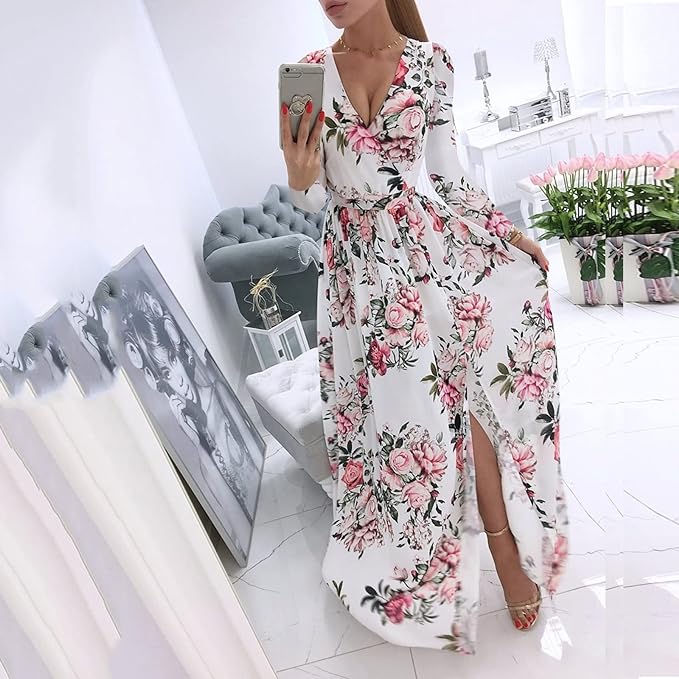 Lorraine - Elegantes langärmeliges Bohème-Kleid
