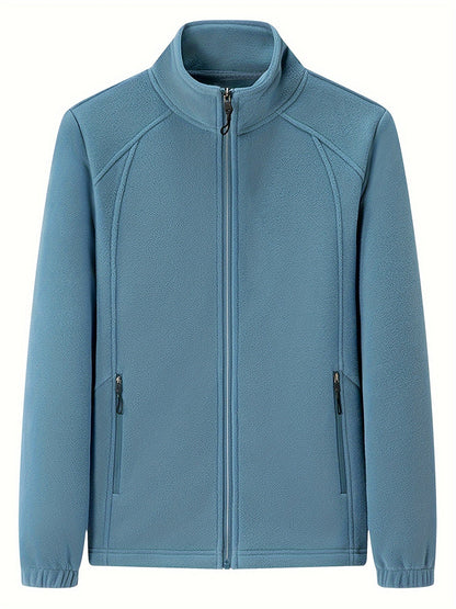 Fenna | Plüsch-Outdoorjacke mit Stehkragen und langen Ärmeln