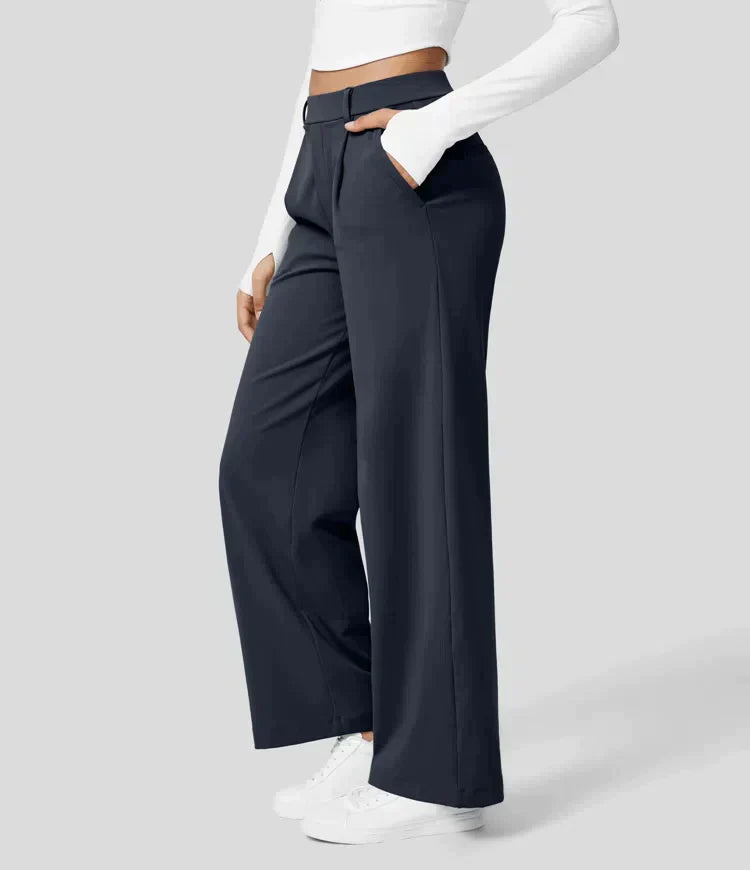 Dorothy - Stretch-Hose mit hoher Taille und geradem Bein für Frauen