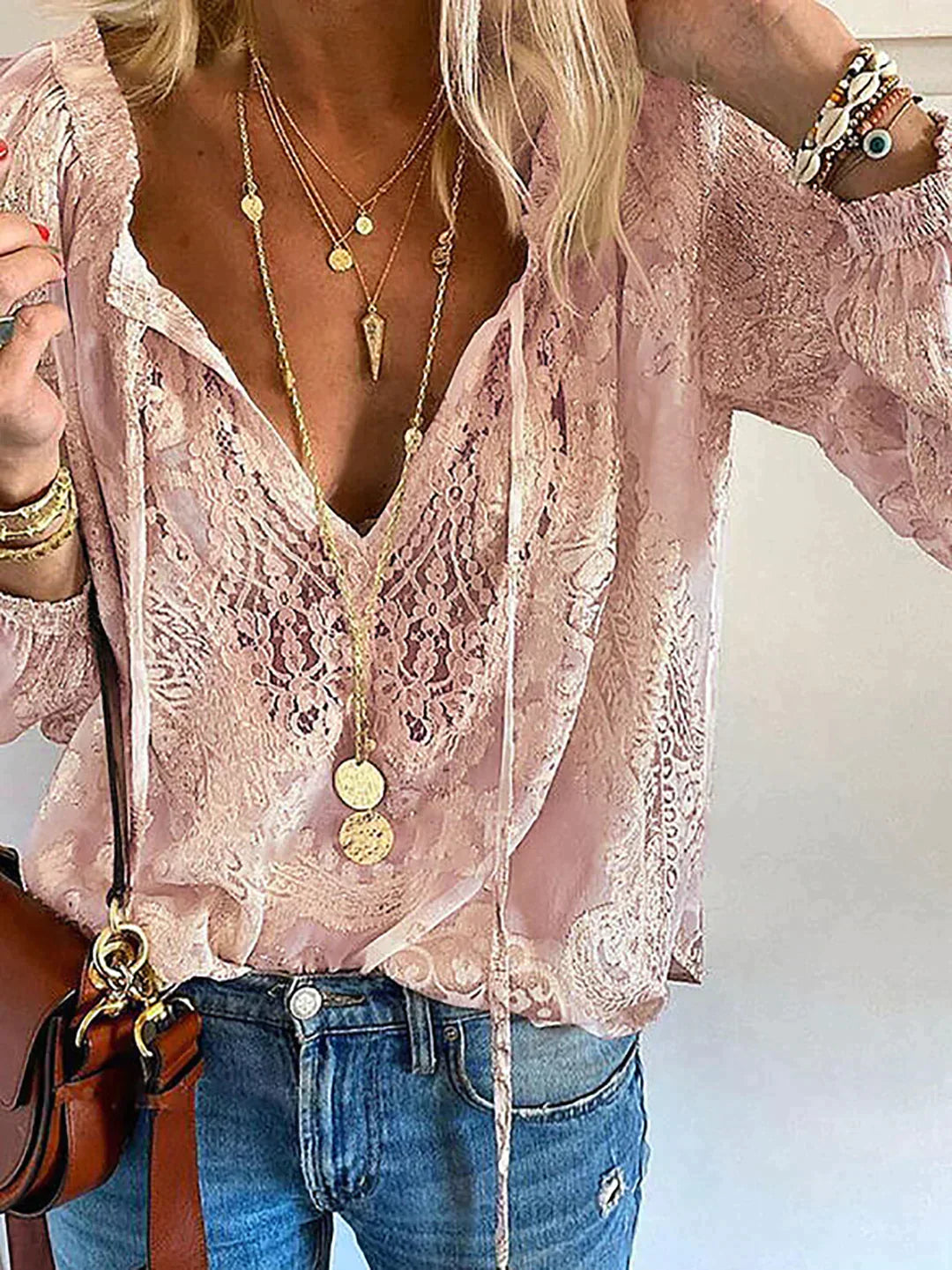 VelaVie - Bluse mit Spitzendetails