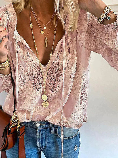 VelaVie - Bluse mit Spitzendetails