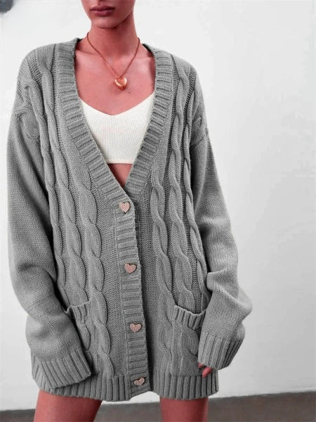 Übergroße, gestrickte Strickjacke für Frauen - elegant und bequem