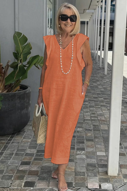 Freizeitkleid aus Baumwolle und Leinen