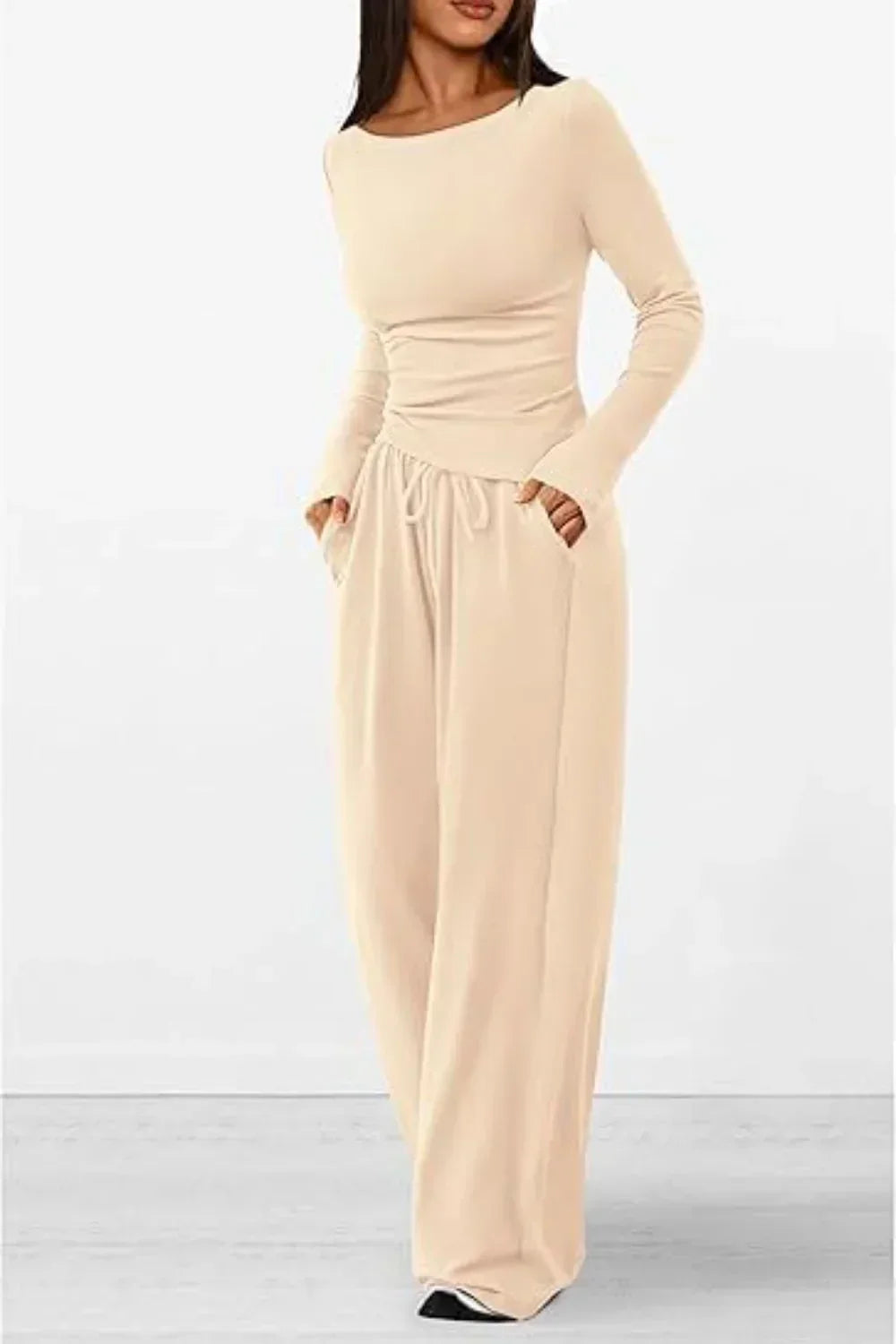 Amalia - Elegantes Set mit langärmeligem Oberteil und Hose für Frauen