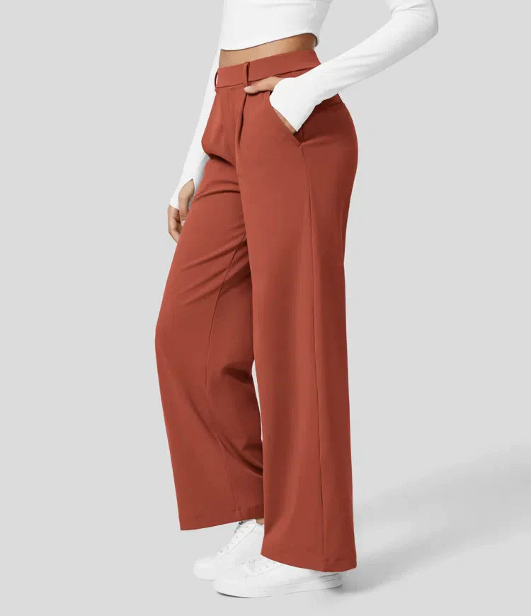 Dorothy - Stretch-Hose mit hoher Taille und geradem Bein für Frauen