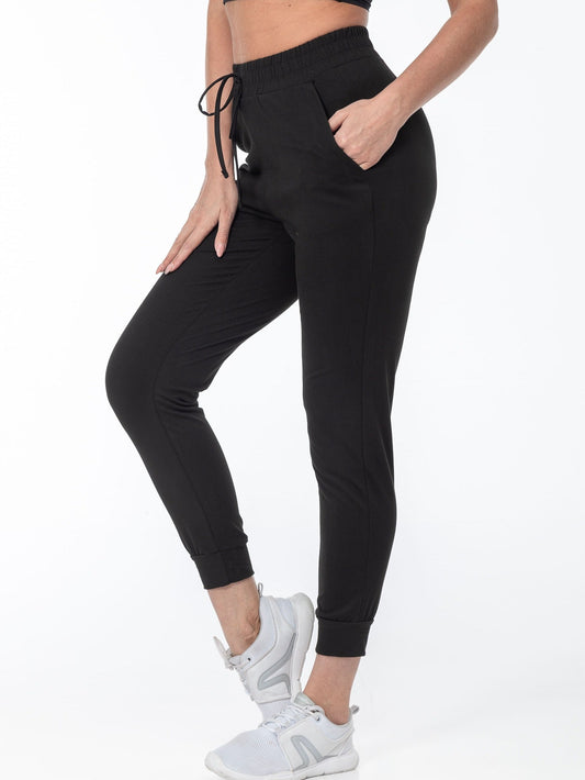 Sophie | Unifarbene lässige Laufhose mit Tasche
