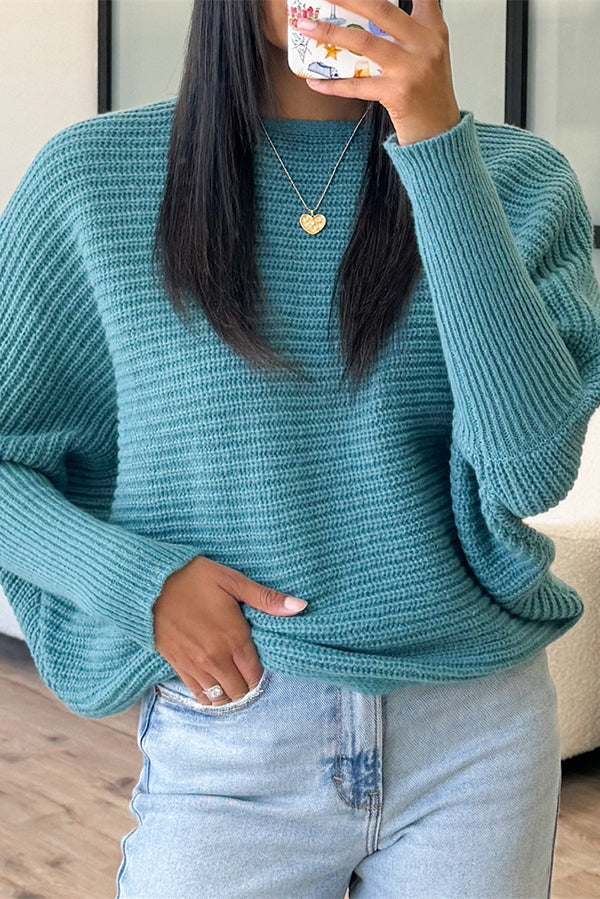 Sophia - Strickpullover mit Fledermausärmeln und Rundhalsausschnitt für Damen
