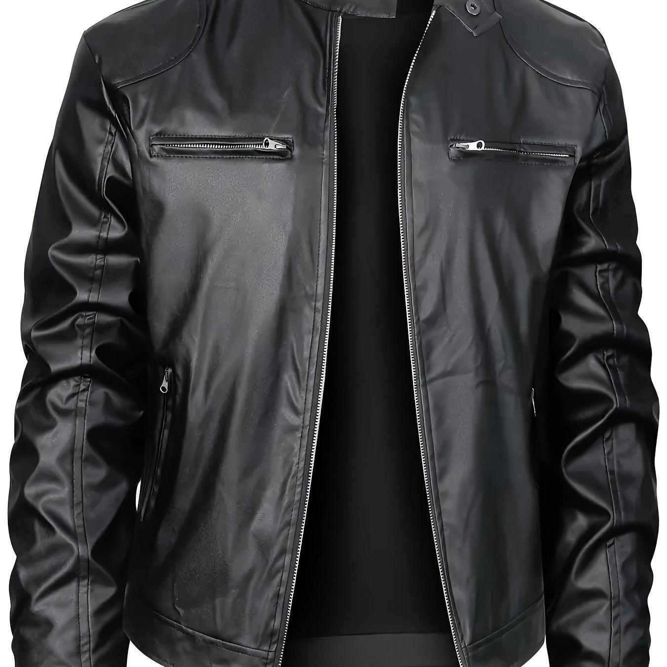 Ruben | Stylische PU-Lederjacke mit Farbblöcken und Multi-Zip-Design