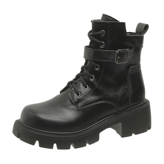 Ada Frauen dicke Ferse mittelhohe Kampfstiefel