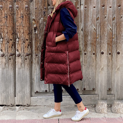 Trendige Longjacke mit Kapuze