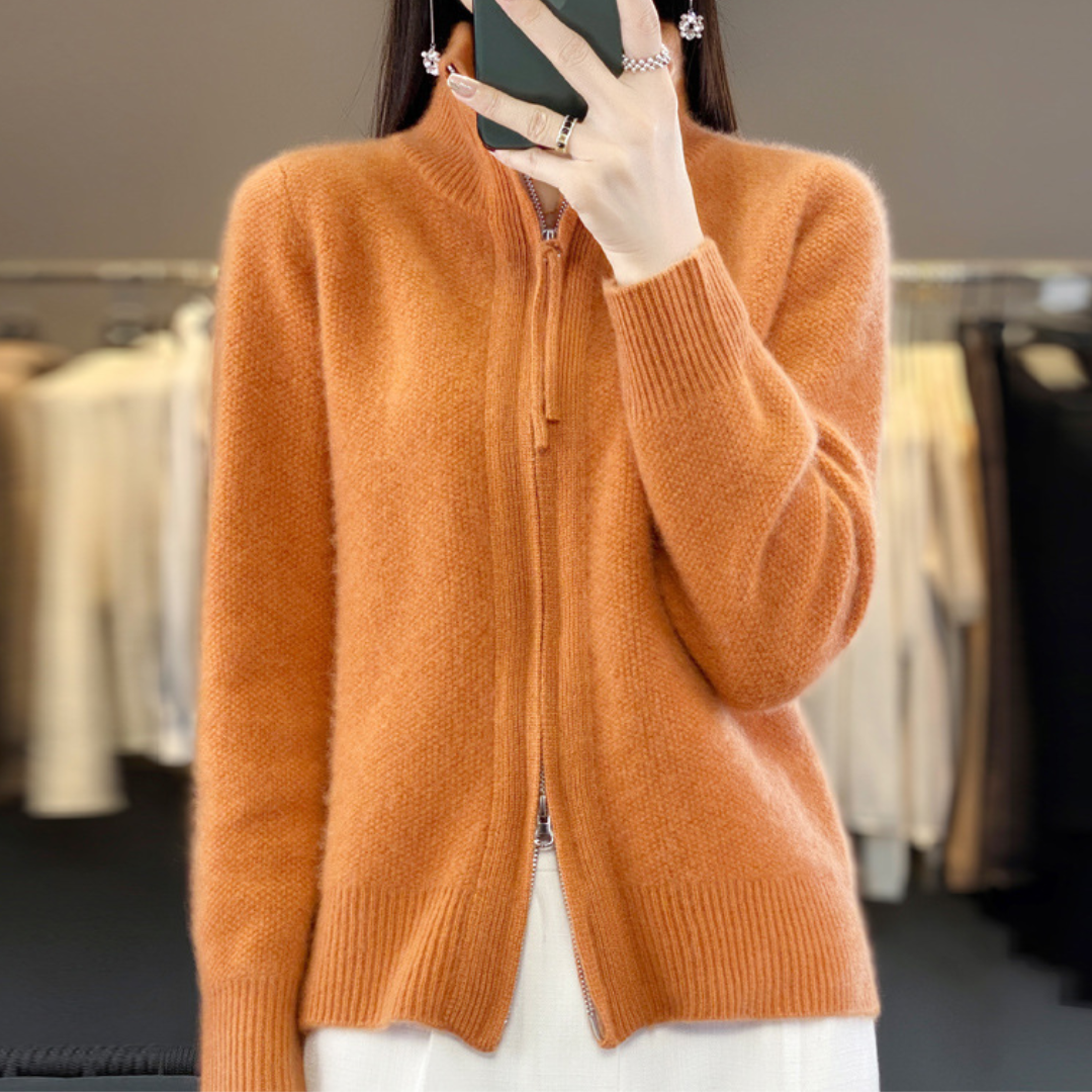 Solvaris™ | Strickjacke mit Reißverschluss Elegant und Bequem