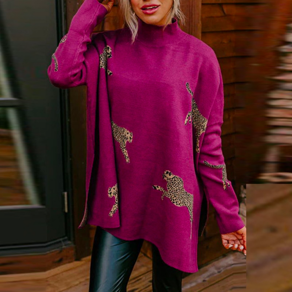 Chiara - Warmer und einzigartiger Leopardenpullover