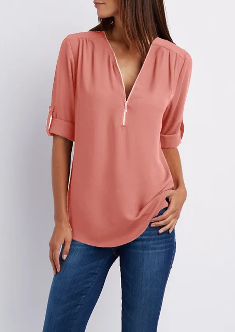Leona | Elegante Bluse mit V-Ausschnitt für Frauen