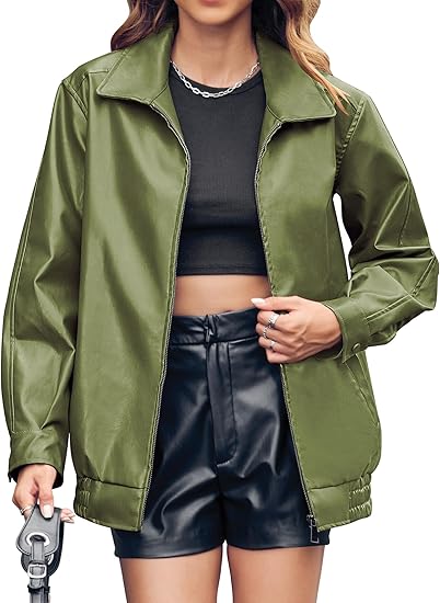 Oversize-Jacke für Frauen von Camille - lässiger Stil mit Reißverschluss und Taschen, Größen S-XL