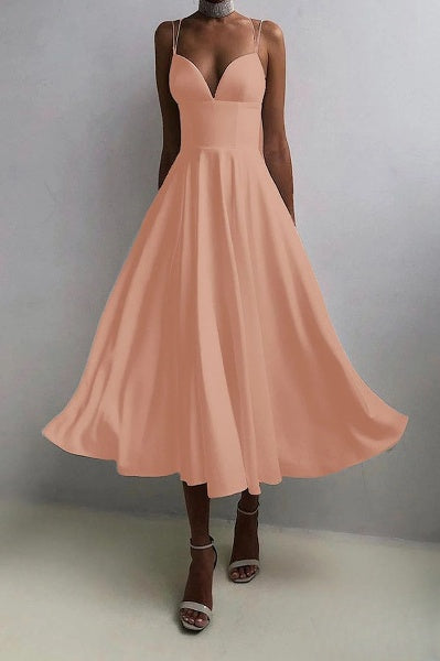 Monroe - Maxikleid mit V-Ausschnitt und Rücken ohne Rüschen
