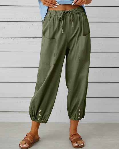 Weite Hosen-mit-hoher-Taille