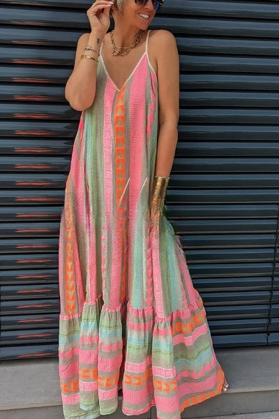 Kalea - Cami-Maxikleid mit ethnischem Print