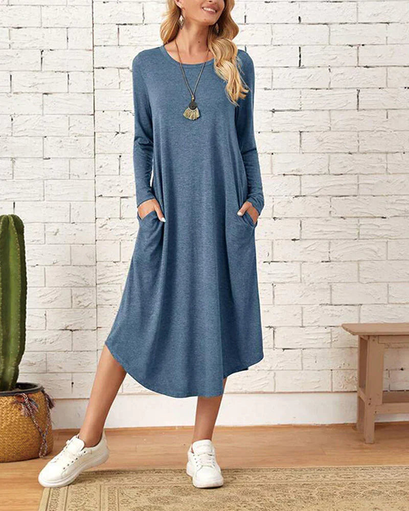 Zelda - Locker sitzendes langärmeliges Kleid
