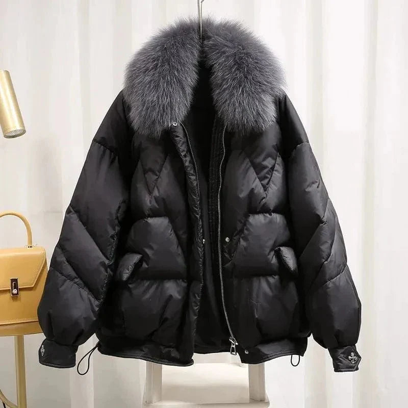 Elegante Jacke mit Pelzkragen für kalte Tage