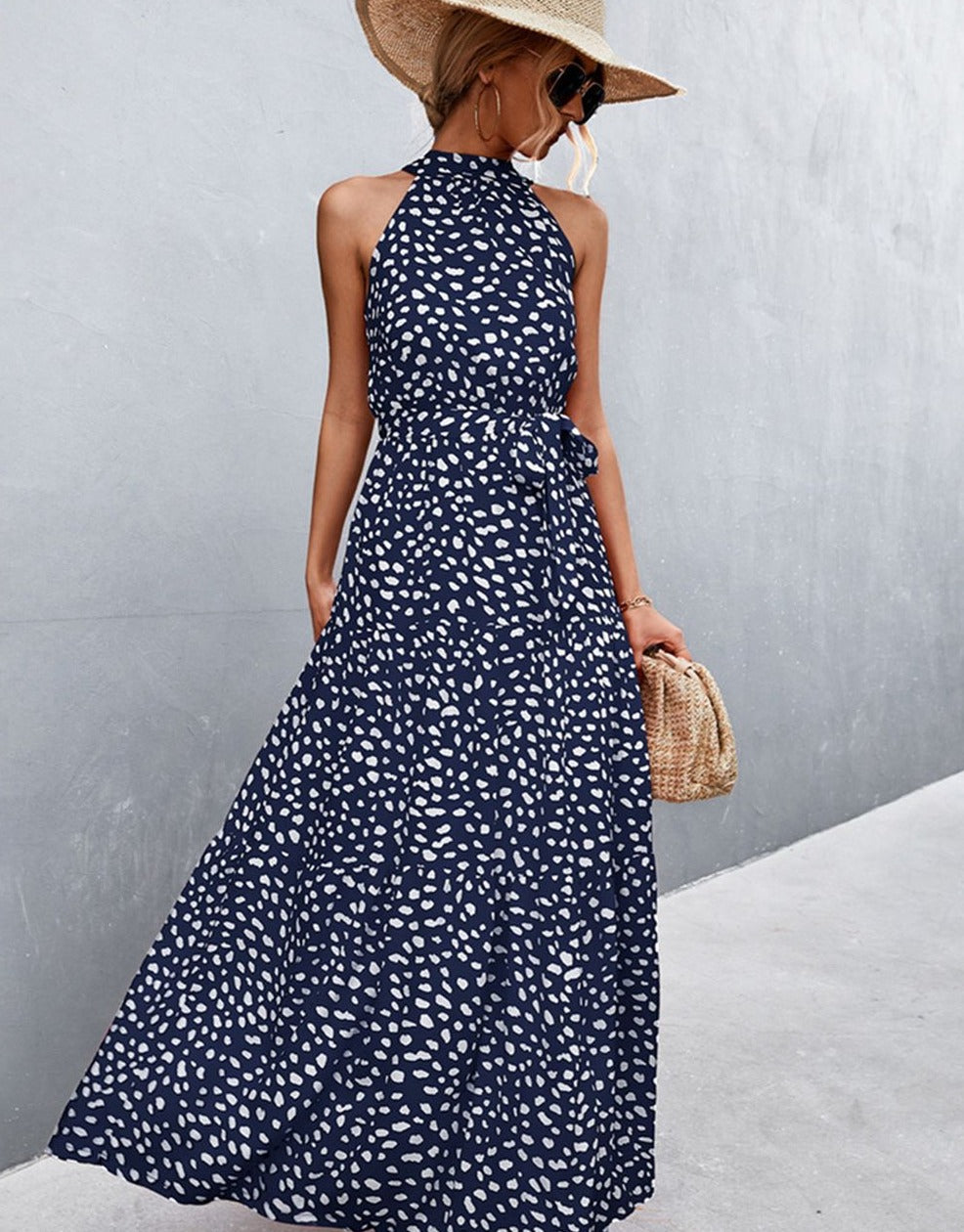 Ärmelloses Kleid mit Sommerprint