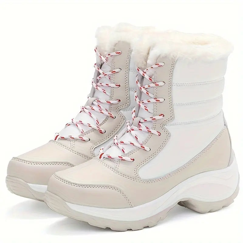 Warme, wasserdichte, plüschgefütterte Schneestiefel mit Anti-Rutsch-Traktion für Damen