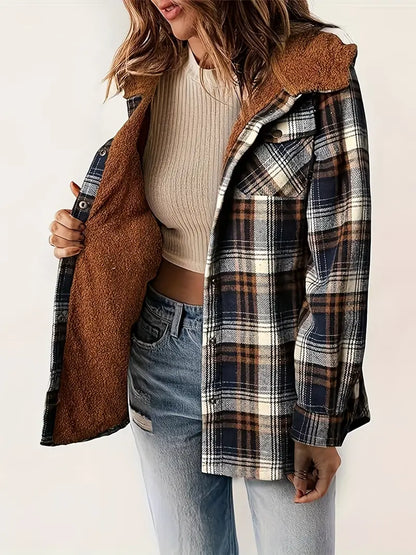 Jacke mit Reißverschluss und Karomuster