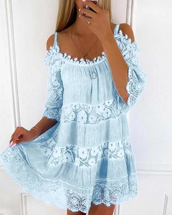 Carter - Lässiges trägerloses Spitzenkleid
