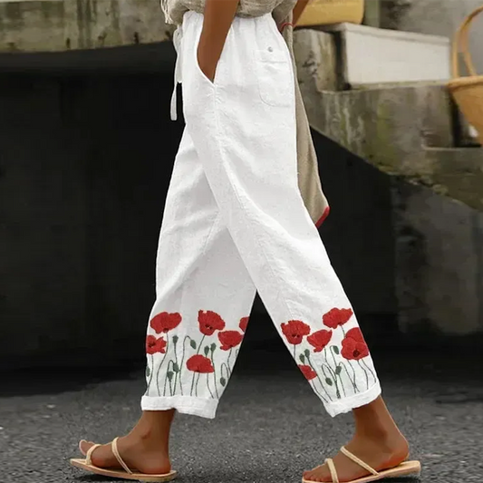 Weiße Basic-Hose mit Seitentaschen