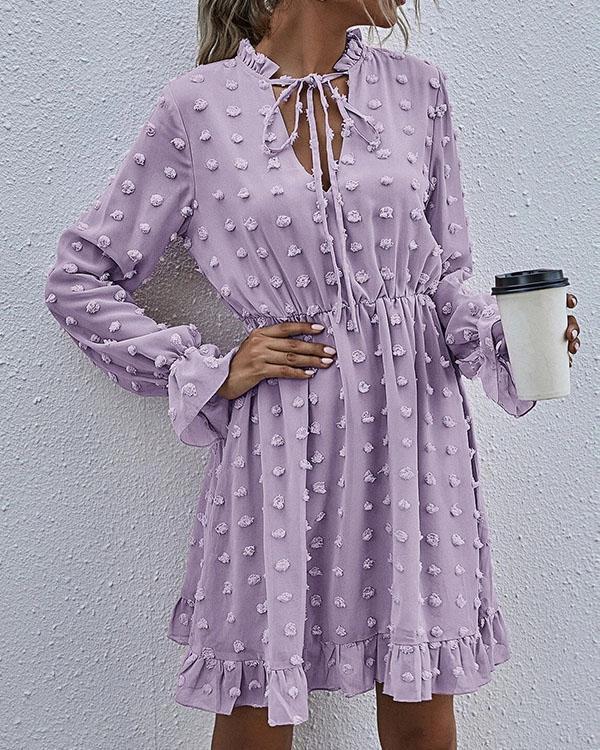 Faisha - Modisches Chiffon Spitzenkleid mit geraffter Taille