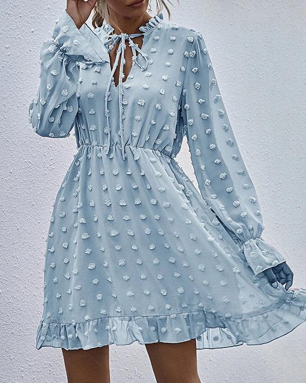 Faisha - Modisches Chiffon Spitzenkleid mit geraffter Taille