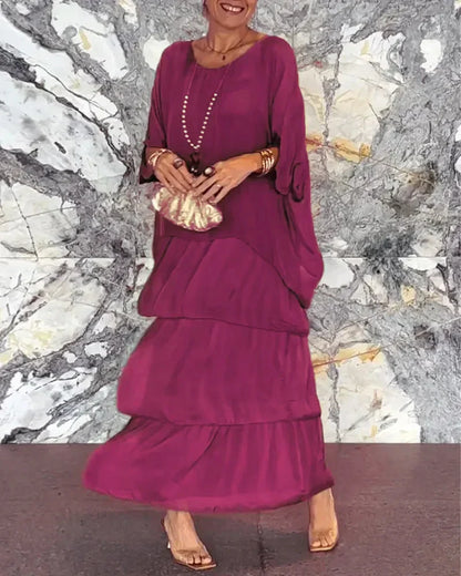 Cortenne - Elegantes Maxikleid mit tiefem Ausschnitt