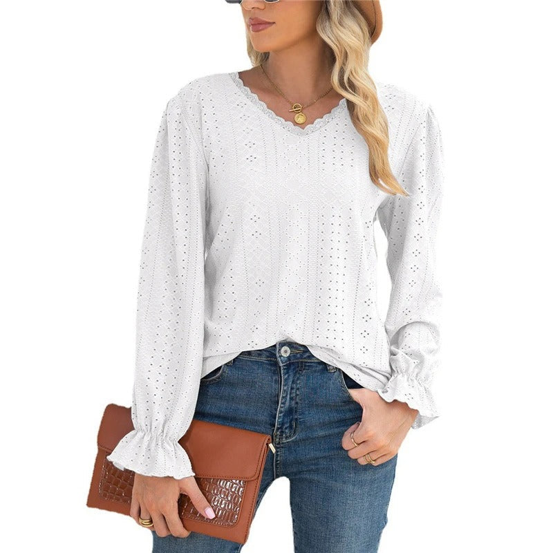 Sternbluse | Lose Bluse mit V-Ausschnitt