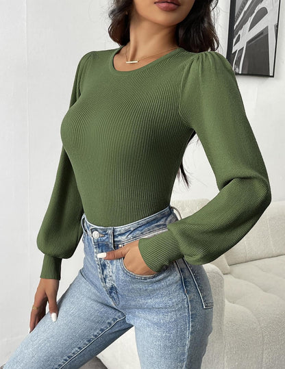 Sanai Top | Geripptes Body Top mit langen Ärmeln