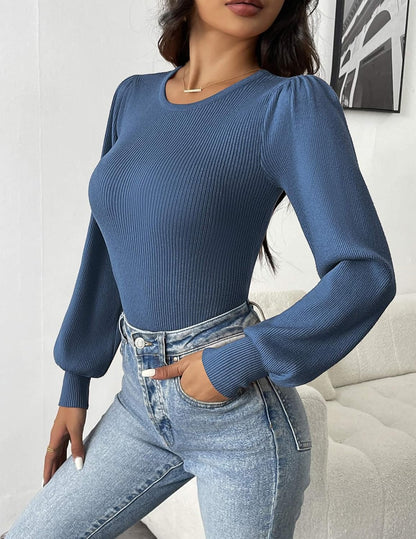 Sanai Top | Geripptes Body Top mit langen Ärmeln