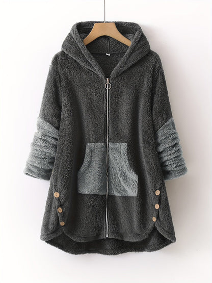 Clara - Rosafarbene, lässige Übergangsjacke mit Taschen für Frauen