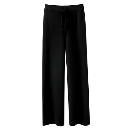 Malina | Kuschelige Wollstrickhose mit weitem Bein