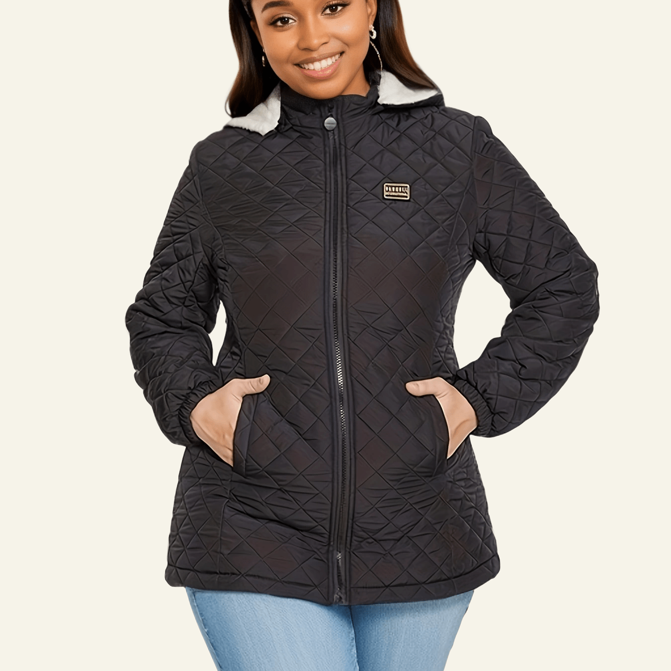 Sophie | Elegante gesteppte Kapuzenjacke in Übergröße