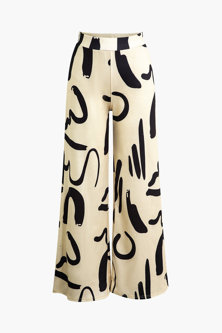 Florence - Weite Hose mit Abstraktdruck