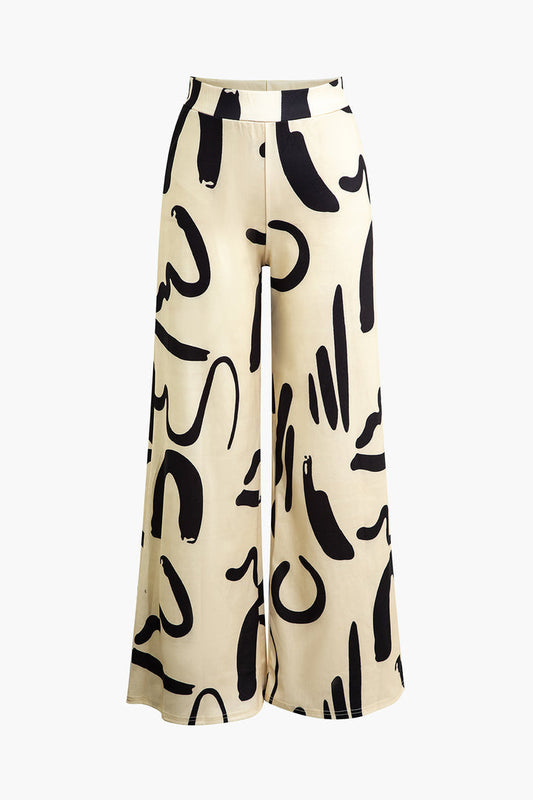 Florence - Weite Hose mit Abstraktdruck