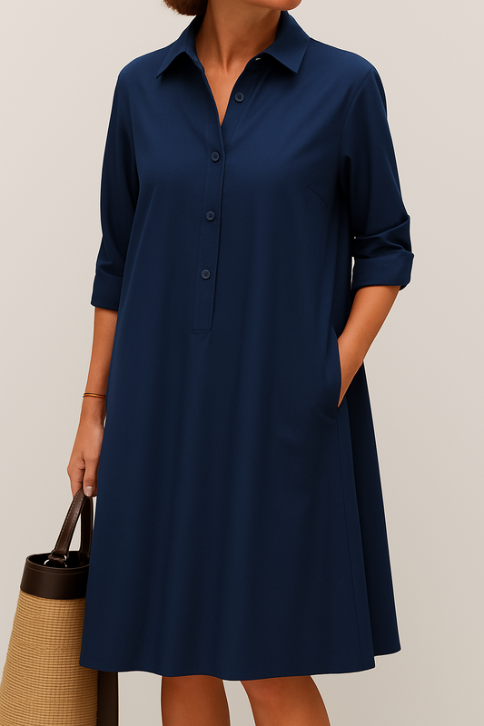 Halblanges Hemdkleid mit Knopfleiste und modernem Schnitt