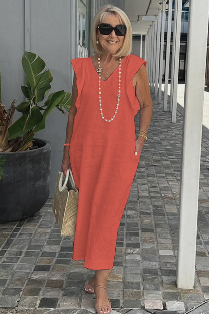 Freizeitkleid aus Baumwolle und Leinen