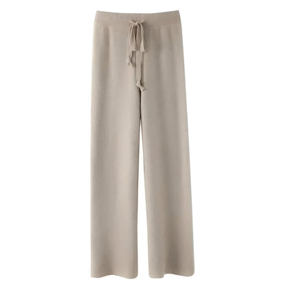 Malina | Kuschelige Wollstrickhose mit weitem Bein